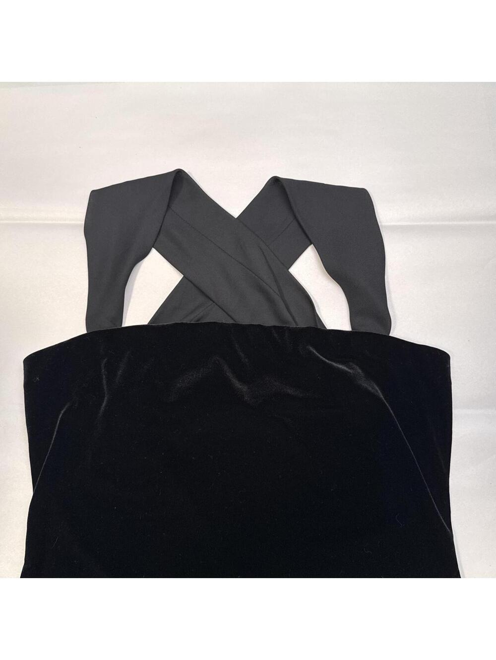 Vintage Marc Bouwer Black Velvet Godet Mermaid Gown - Size 14 - Picture 7 of 8